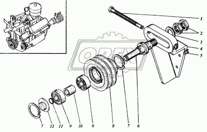 238АК-1308112 Шкив 2руч. ф50/ф122 h=78 под подшипник ЯМЗ