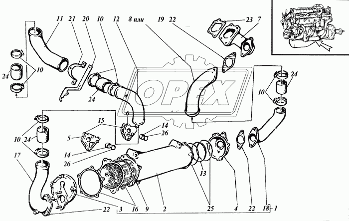 4601-11с2-55 Жидкостно-масляный теплообменник Д-461-51,51И,Д-461-17И, 19И, 23И АлтайДизель