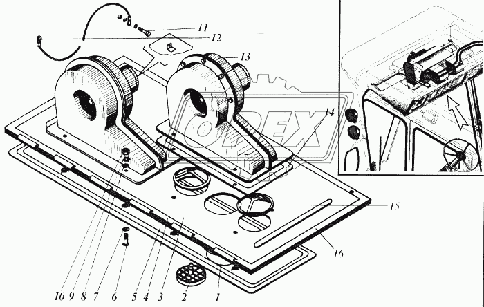 54-62344 Гайка С/И втулки вентилятора отопителя ДОН-1200