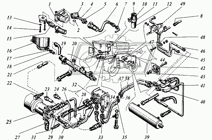 Н.036.84.050 Рукав ВД (шланг) L=610 М22х1.5 К27 VOLVO FH (2005-2020) Метрукав