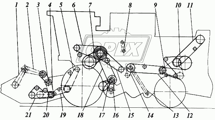 УБ-3150 Ремень клиновой 17х3150 привода ротора домолота Б-Ц (УБ-3150) ЯРТ
