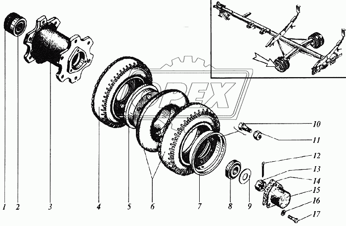 55-62166 Гайка С/И со сферическим торцом блока колес тележки ДОН-1200