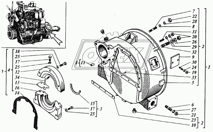 23-0103А Картер маховика СМД-15/19 ХТЗ