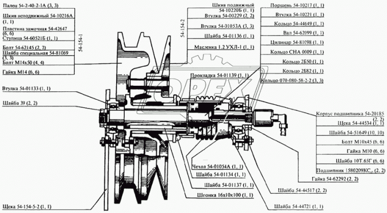 54-62292 Гайка С/И ведущего блока вариатора НИВА
