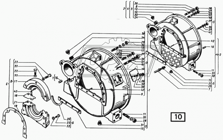 14К-01С3 Картер маховика СМД-18 под ПД-10 ХТЗ