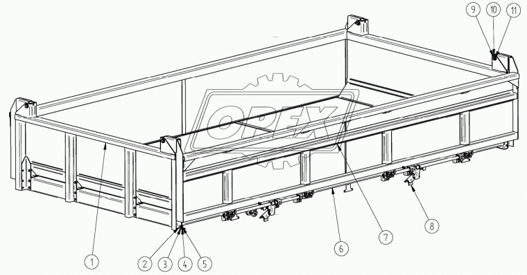 8543-8502010 Борт боковой КАМАЗ-УВК