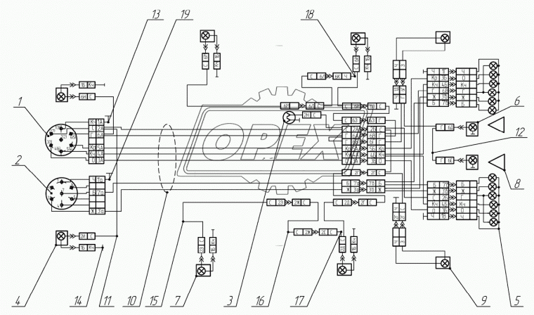 4422.3731 Фонарь габаритный оранжевый 24в; с б/ц лампой РУДЕНСК