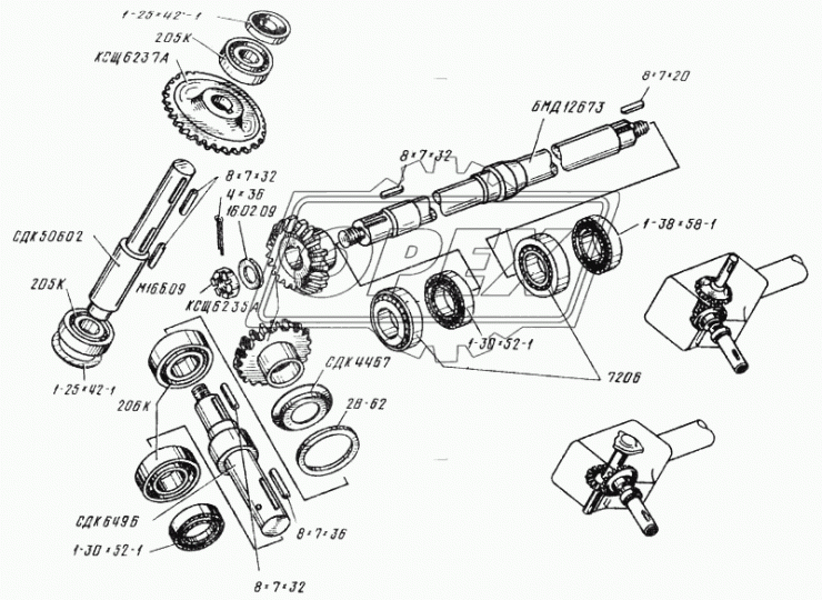 7206 Подшипник 30х62х17,3 ролик.радиал.упорн.конич. 1-ряд.; /АЗЛК/