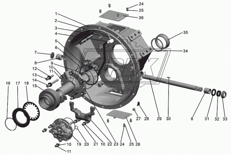 1830.1601203-01 Вилка включения сцепления dвала=28 Sвнутр=135 ЕВРО-3 ЯМЗ