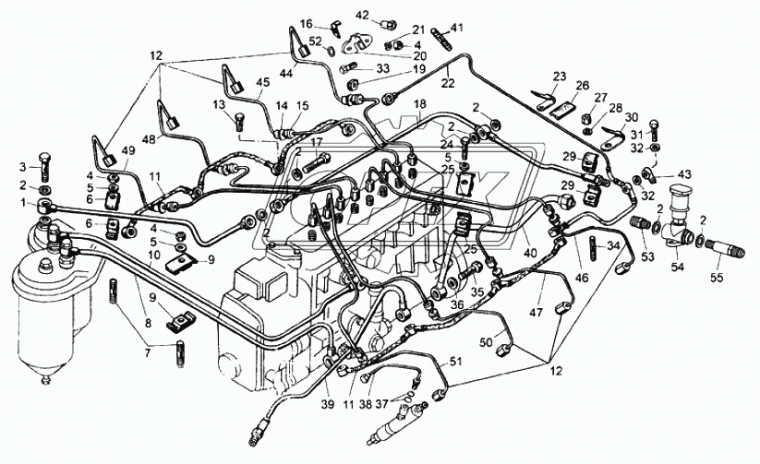 8463.1104384 Трубка отводящая топливного фильтра ТМЗ-8421-85227 ТМЗ