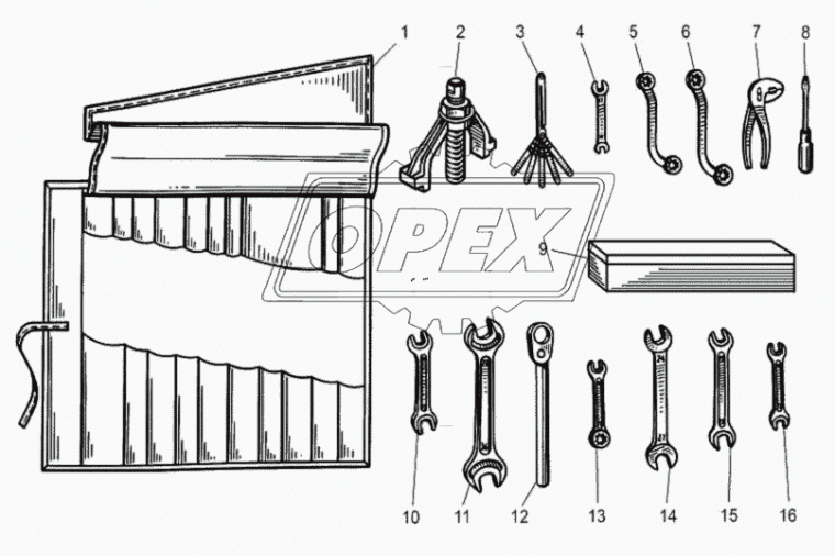 240-3901035 Ключ-Трещетка для механизма поворота коленчатого вала в сборе ЯМЗ