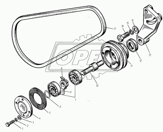 8486.1307155 Натяжное устройство насоса дв. ТМЗ-8486.10-02,-03 ТМЗ