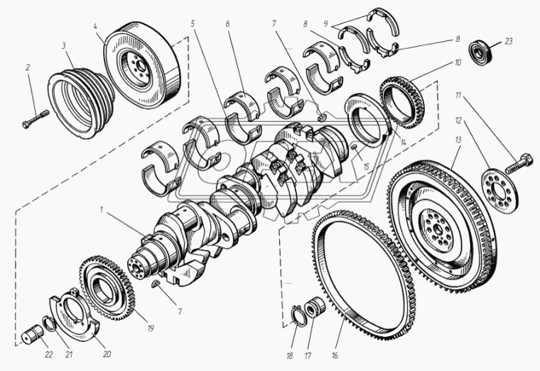 8423.1005010 Вал коленчатый дв.ТМЗ-8421,8481,8424 на трактора без вкладышей ТМЗ
