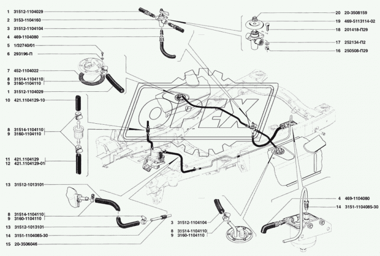 12-1104022 Прокладка (РТИ) ф43х69; 5отв.ф5 датчика бака топливного Techno Drive