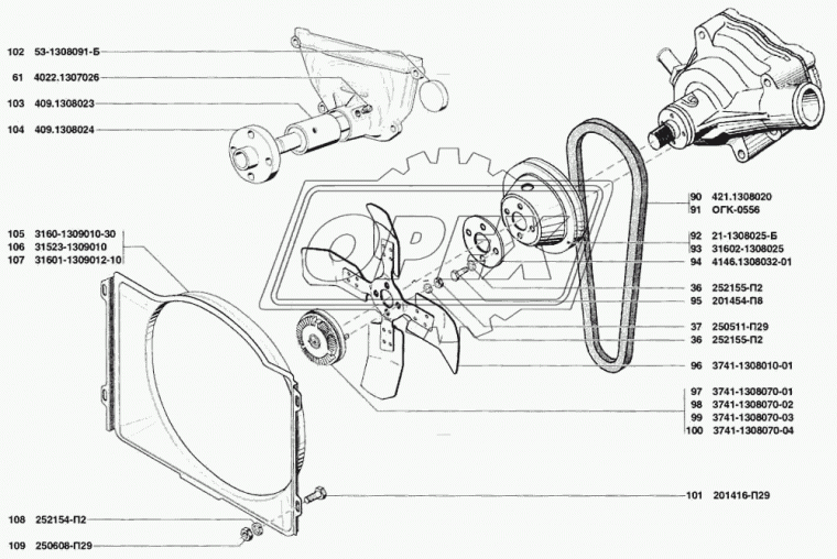 409.1308023 Валик насоса (подшипник ф16/ф17/ф38 L=125) ГАЗ,УАЗ дв.ЗМЗ-406