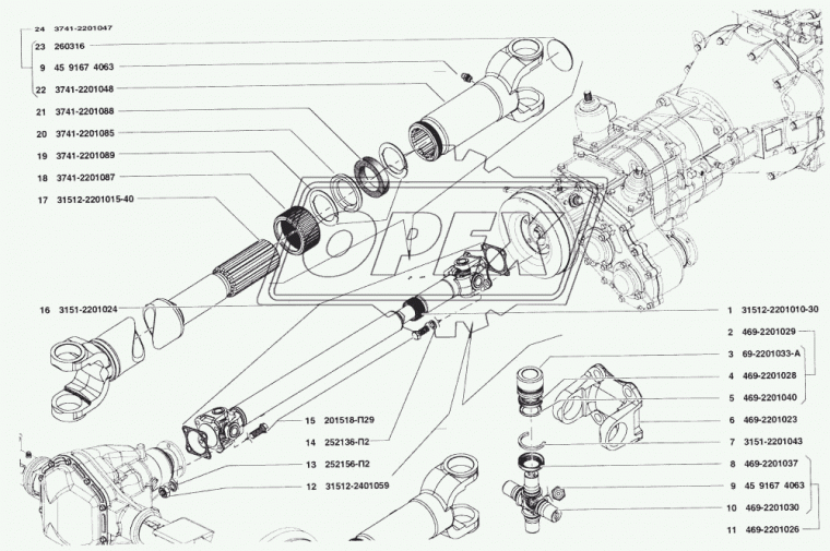 3151-2201043 Кольцо стопор. ф26х32х2 сталь, крестовины ГАЗ,УАЗ (0х0х3)(полукольцо) ЭТНА