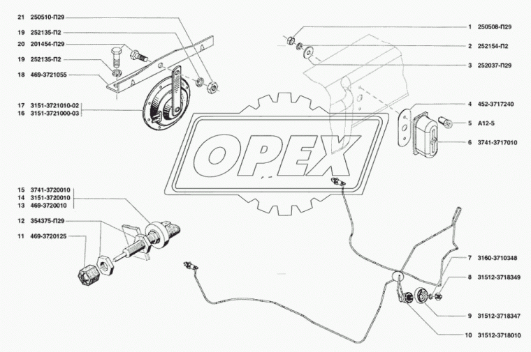 469-3721055 Кронштейн установочный звукового сигнала УАЗ