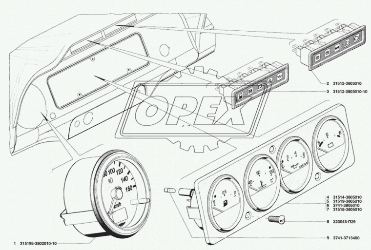 3151-80-3805010-01 Щиток приборов УАЗ Хантер (дизель) УАЗ