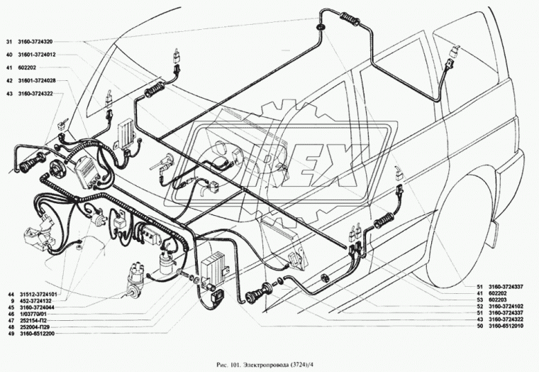 3160-3724044 Пучок проводов системы электроблокировки замков дверей РЫБИНСК