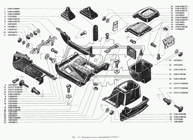 3160-5109064 Накладка рычага ручного тормоза УАЗ