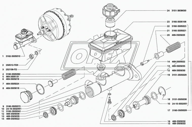 3162-3505010 Цилиндр тормозной главный УАЗ-3163 Патриот УАЗ