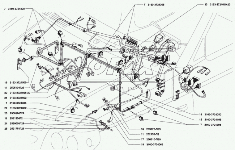 3163-3724026-20 Жгут проводов КМПСУД РЫБИНСК