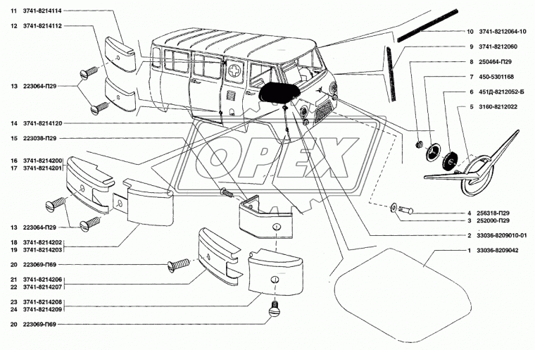 3741-8212064-10 Уплотнитель водосточного желоба крыши УАЗ-452,3741 УралЭласт