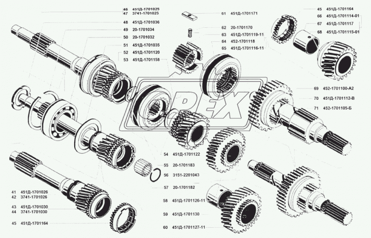 451-1701171 Вкладыш (сухарь) синхронизатора с/о