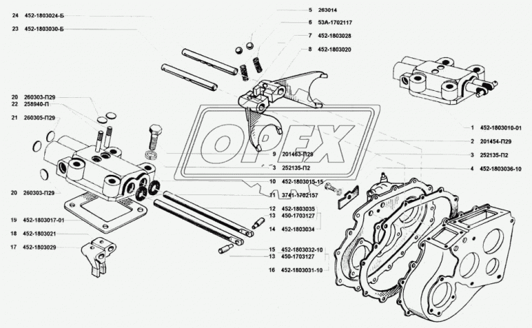 452-1803010-10 Крышка механизма переключения передач РК раздаточной коробки УАЗ-452,2206,3303,3741,3909,3962 УАЗ