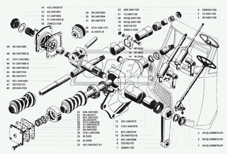 3741-3401137 Хомут L=63 S=23; 2отв.ф9 зажимной рулевой колонки в сборе УАЗ