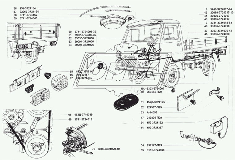 3151-3724066 Провод массы сигнализатора стояночного тормоза в сборе РЫБИНСК