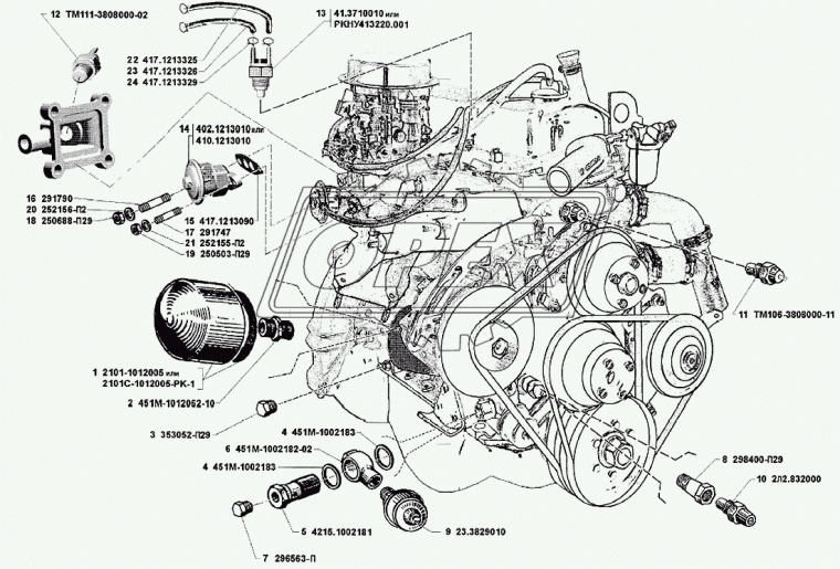 291790 Шпилька М10х22 крепления карбюратора (34х0х0) ЭТНА