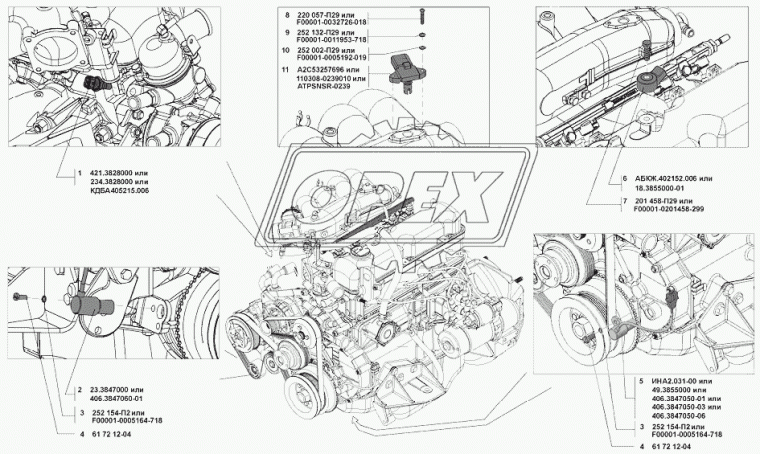 110308-0239010 Датчик абсолютного давления воздуха УМЗ-4216 ЕВРО-3 ЭЛКАР