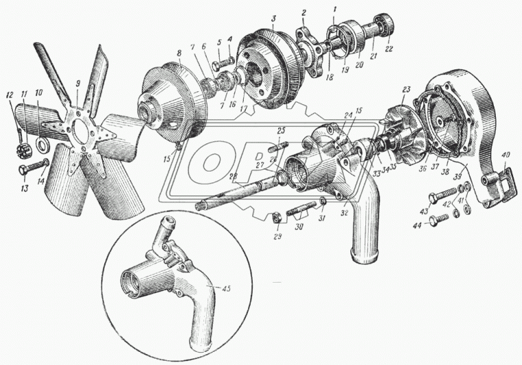 131-1307010-В Насос водяной ЗИЛ-131, УРАЛ-375