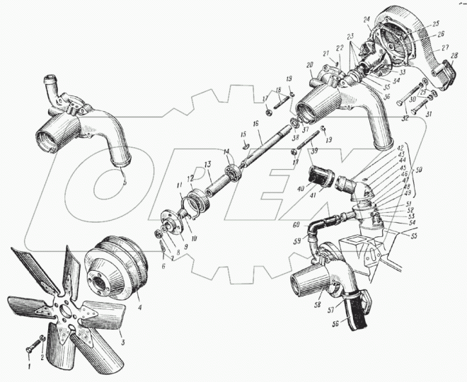 130-1307010 Насос водяной (помпа) ЗИЛ-130; (без шкива)