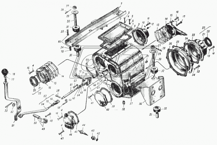 375-1802028-Б Прокладка С/Ф; ф130х160; 5отв.ф11, крышки перед. подш. первич. вала РК (УРАЛ) (разная конфигурация); (0,6) Techno Drive