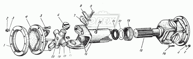 331463-П29 Болт ГОСТ-7798 М10х34х1 Р=20 К=14 кард.вала; Р=20 К=14 ЭТНА