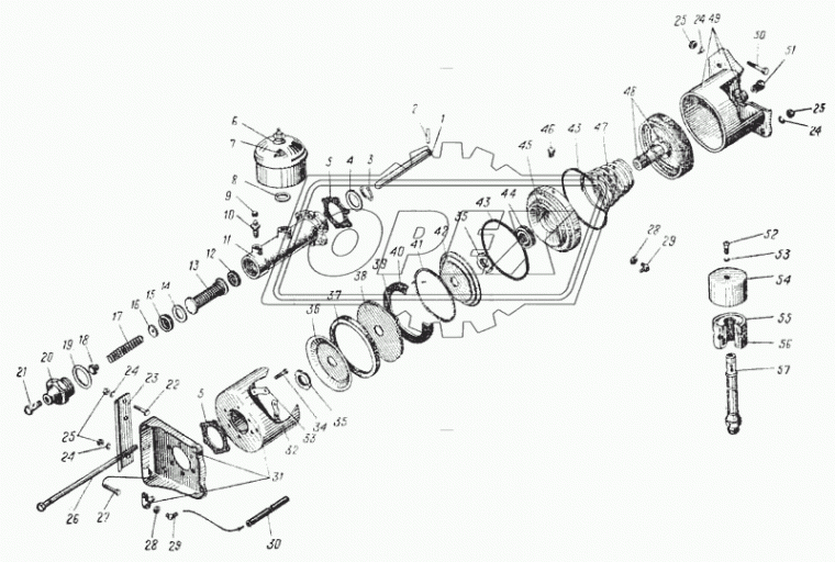 51-3505010 Цилиндр главный тормозной, одноконтур. ГАЗ-52,53, КРАЗ-250,260,6510