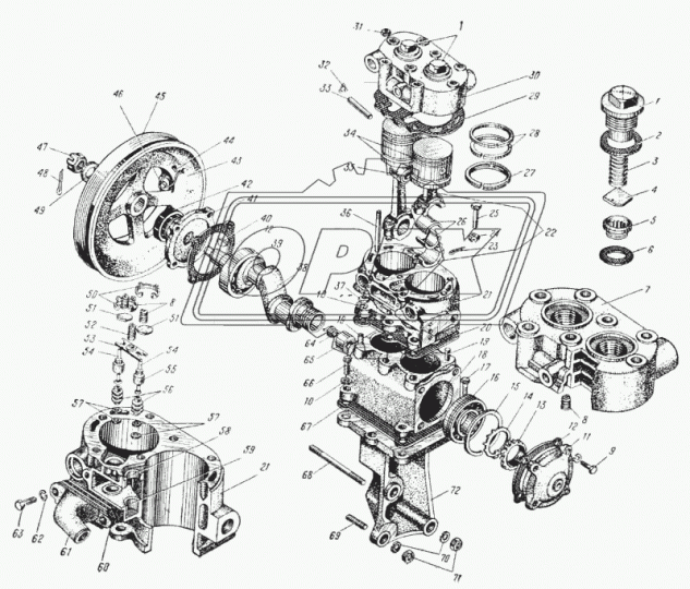 130-3509130 Шкив 1руч. шпонка ф20/ф220; h=42 конусной вал, компрессора МЗАА
