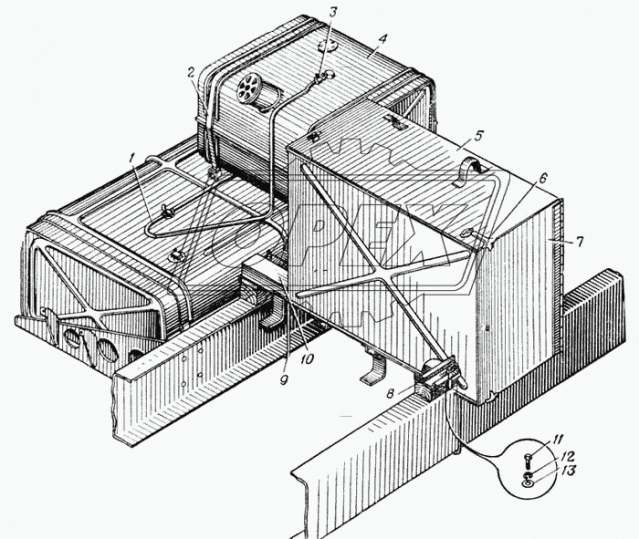 375-4245047-01 Трубка (медь) ф10; L=1470 Г=М16х1,5/Г=М16х1,5 К=19 выводная УРТ