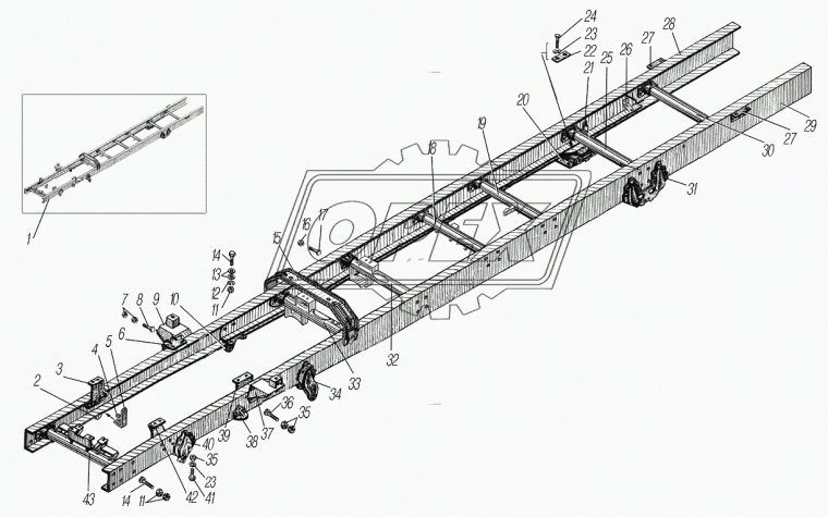 4320У6-2800010-30 Рама УРАЛ Урал