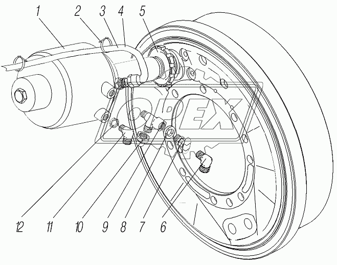 4320ЯТ-4712042 Трубка от левых задних тормозных камер УРАЛ Урал