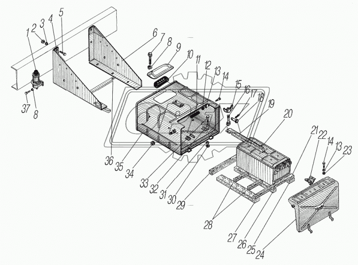 4320Х-3748147 Стяжка УРАЛ кронштейна АКБ Урал
