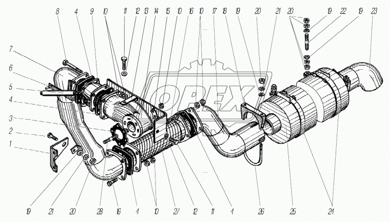63685Р-1203316 Шпилька М10х100 хомута глушителя УРАЛ Урал
