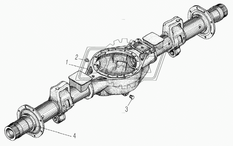 4320БУ-2401010-20 Картер УРАЛ заднего моста (под пневмотормоз) Урал