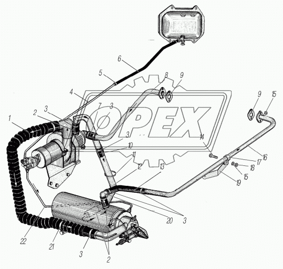 4320Я3-1015204 Труба (медь) ф32 L=235; 1 ромбич.фланец 2отв.ф9, кривая, подводящая насосн. агр УРТ