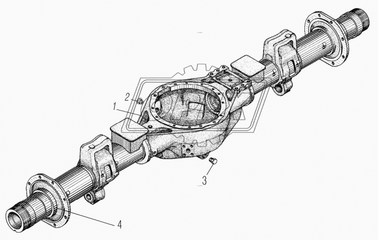 4320БУ-2401010-30 Картер УРАЛ заднего моста (БМКД, под пневмотормоз) Урал