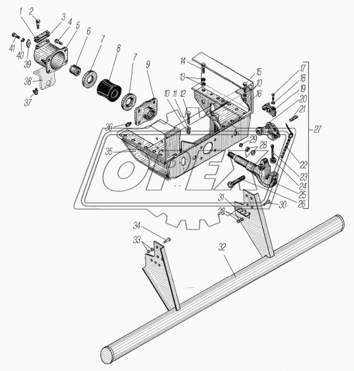 4320-2809010 Устройство УРАЛ заднее защитное Урал