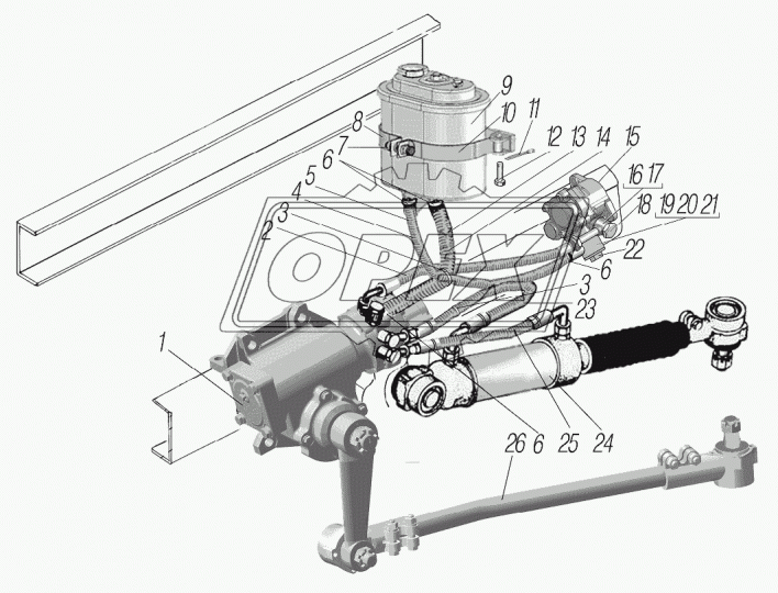 4320-3410010 Бак масляный ф134 L=230 1вх ф23,1вх ф16 в сборе рулевого управления
