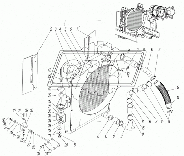 4320Б5-1301010 Радиатор водяной УРАЛ-4320-78,43206,4151-79,УРАЛ Некст (дв.ЯМЗ 536.02-10,Cummins) Евро-3; (3-х рядн. медный) ШААЗ